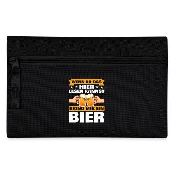 Wenn du das hier lesen kannst Bier Bierspruch - Federtasche - Schwarz - Vorne