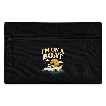 I'm on a boat funny saying captain - Pencil Case - black - Front