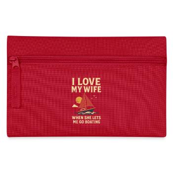 Ich Liebe Meine Frau Bootsführer Lustiger Spruch - Federtasche - Rot - Vorne