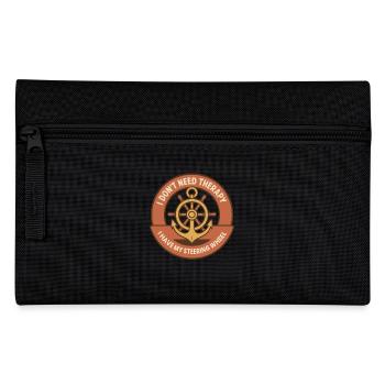 Funny Saying Ship Boat Captain Therapy - Pencil Case - black - Front