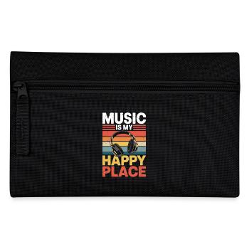 Music My Happy Place Music Lover DJ Headphones - Pencil Case - black - Front