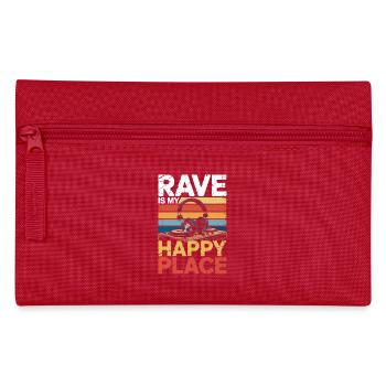 Rave My Happy Place Music Lover DJ Headphones - Pencil Case - red - Front