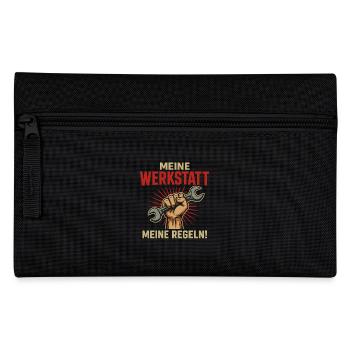 My workshop – my rules! - Pencil Case - black - Front