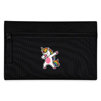 Dabbing Einhorn – Regenbogenpower & Spaß - Federtasche - Schwarz - Vorne