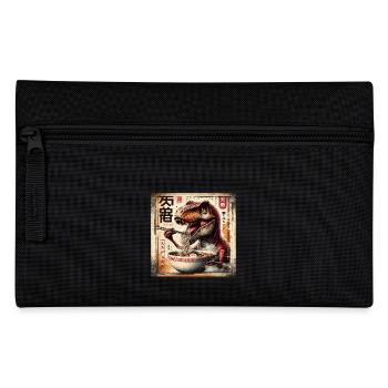Ramen T Rex Dinosaur Grunge Poster Style - Pencil Case - black - Front