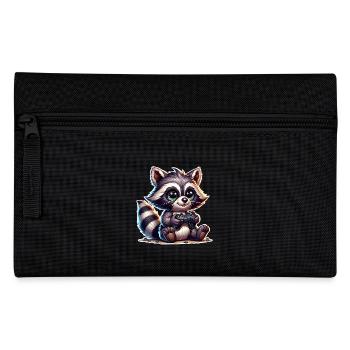 Waschbär Gamer - Federtasche - Schwarz - Vorne