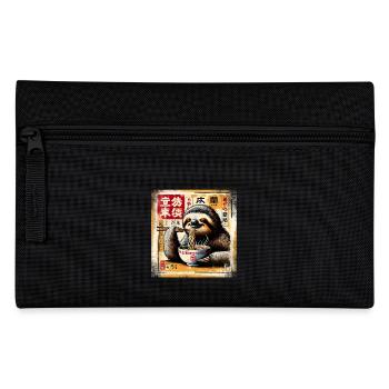 Faultier Ramen Grunge Poster Style - Federtasche - Schwarz - Vorne