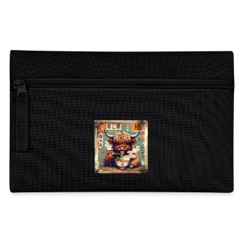 Ramen Highland Cow Grunge Poster Style - Federtasche - Schwarz - Vorne