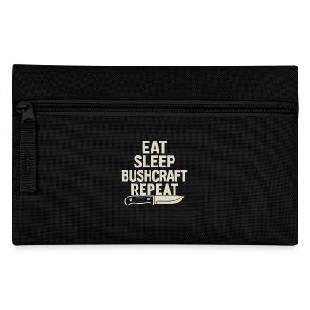 Essen Schlafen Bushcraft Wiederholung Prepper - Federtasche - Schwarz - Vorne