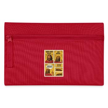 Comic-Jesus sucht Sandalen - Federtasche - Rot - Vorne