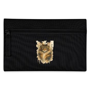 Majestätische Maine Coon Kunstvoll - Federtasche - Schwarz - Vorne