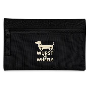 Sausage On Wheels Funny Dachshund - Pencil Case - black - Front