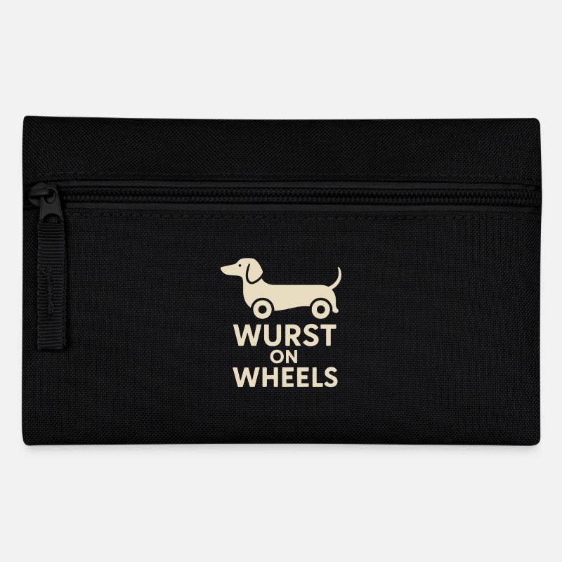Wurst On Wheels Lustiger Dackel - Federtasche - Schwarz