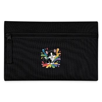 Cute kitten with rainbow colors - Pencil Case - black - Front