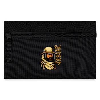 Real Men Wear Veils And Stings Imker Bienen Honig - Federtasche - Schwarz - Vorne