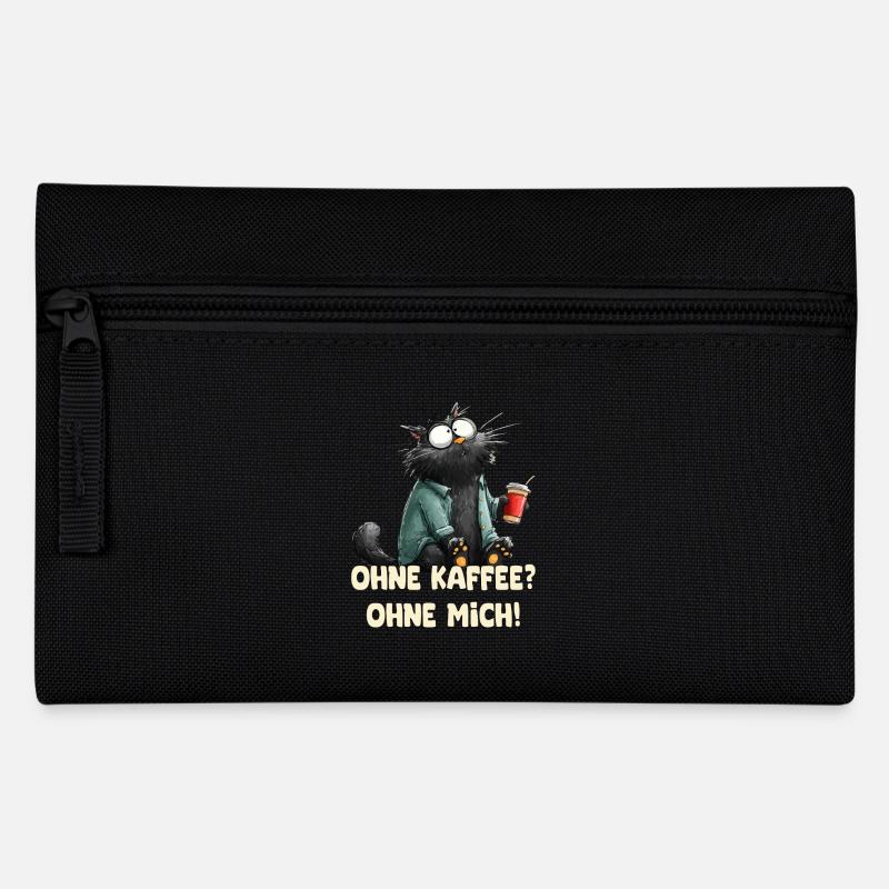 Ohne Kaffee ohne Mich - Federtasche - Schwarz