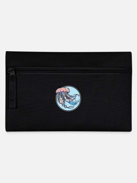 Quallen Qualle - Federtasche - Schwarz