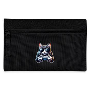 Katze Gamer Gaming Nerd - Federtasche - Schwarz - Vorne