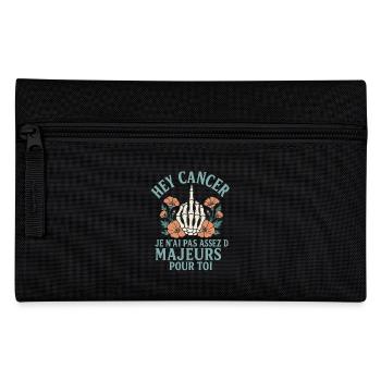Ironic fight against cancer rebellious woman - Pencil Case - black - Front