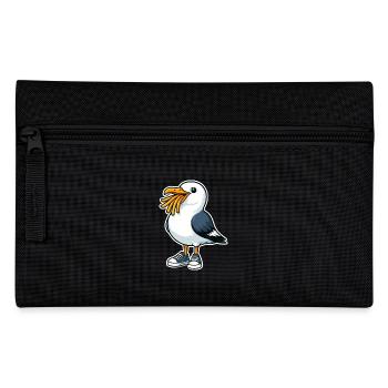 Lustige Möwe Mit Pommes Und Turnschuhen - Federtasche - Schwarz - Vorne