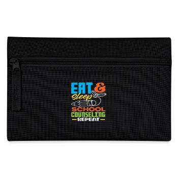 Eat Sleep School Counseling Repeat Motivation - Pencil Case - black - Front