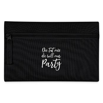 Die tut nix, die will nur Party - Malle Spruch - Federtasche - Schwarz - Vorne