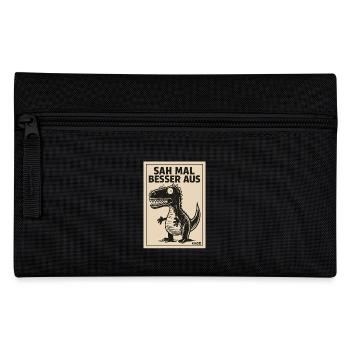 Lustiger Dino Spruch Sah mal besser aus - Federtasche - Schwarz - Vorne