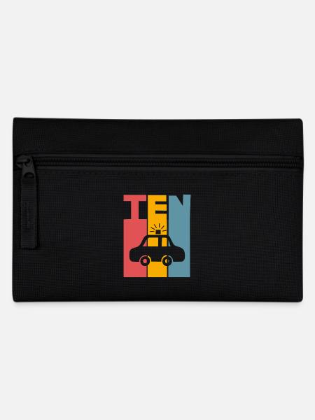 10. Geburtstag Polizei - Federtasche - Schwarz