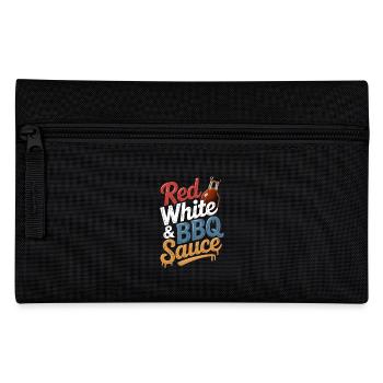 Red White and BBQ Sauce Enjoyment at the Grill - Pencil Case - black - Front