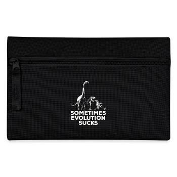 Sometimes Evolution sucks - Dinosaur - Chicken - Pencil Case - black - Front