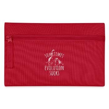 Sometimes Evolution sucks - Dinosaur - Chicken - Pencil Case - red - Front