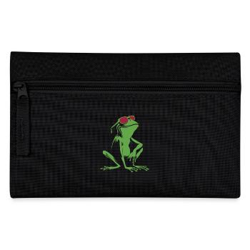 Grenouille - Amphibien Dessin Animé Cadeau - Trousse - noir - Devant