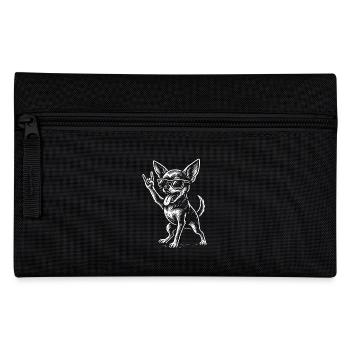 Rockmusik Chihuahua Hund Lustig Metal Vibes - Federtasche - Schwarz - Vorne