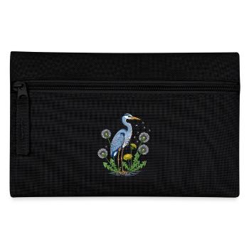 Blauer Reiher und Löwenzahn - Federtasche - Schwarz - Vorne