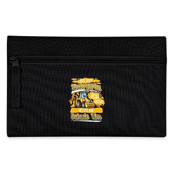 Schulbegin Einschulung Bagger - Federtasche - Schwarz - Vorne