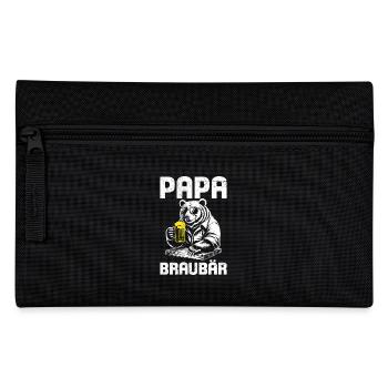 Werdender Vater PAPA BRAUBÄR Lustiges - Federtasche - Schwarz - Vorne