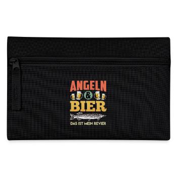 ANGELN UND BIER DAS IST MEIN REVIER Lustiges - Federtasche - Schwarz - Vorne