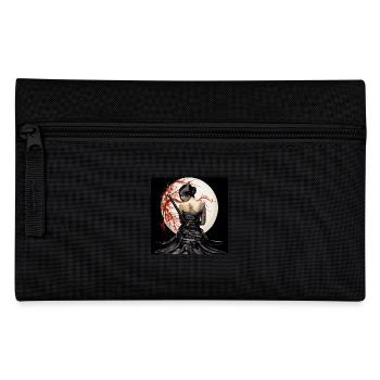 Geisha Vor Vollmond Mit Kirschblüten Dekoration - Federtasche - Schwarz - Vorne