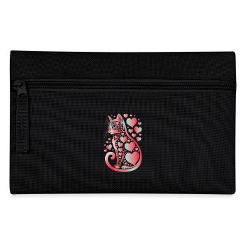 Illustration de motif de cœur d’amour de chat - Trousse - noir - Devant