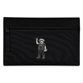 Rock Music Funny Dog Golden Retriever Heavy Metal - Pencil Case - black - Front