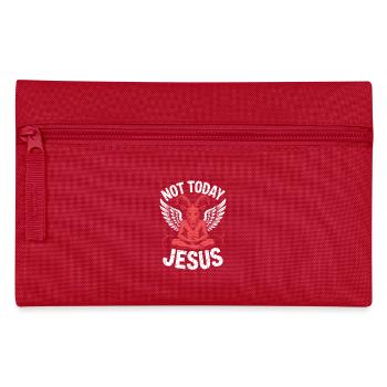 Nicht heute Jesus! Satanist Atheist Goth Aesthetic - Federtasche - Rot - Vorne