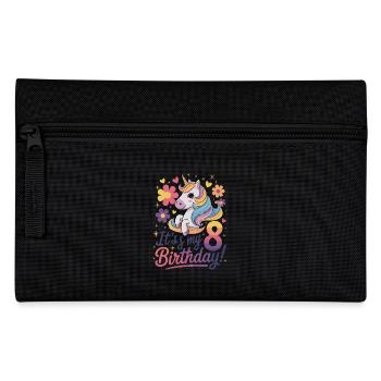 It's my 8th birthday unicorn party - Pencil Case - black - Front