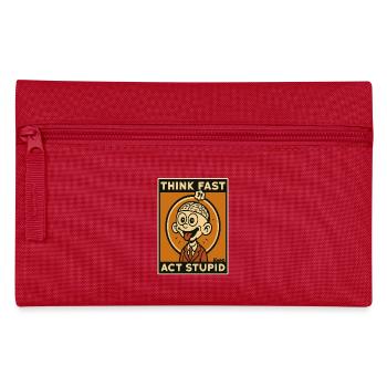 Comic Man with Brain and Tongue Out - Pencil Case - red - Front