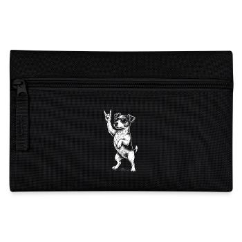 Rock Musik Lustiger Hund Heavy Metal Retro Jack - Federtasche - Schwarz - Vorne