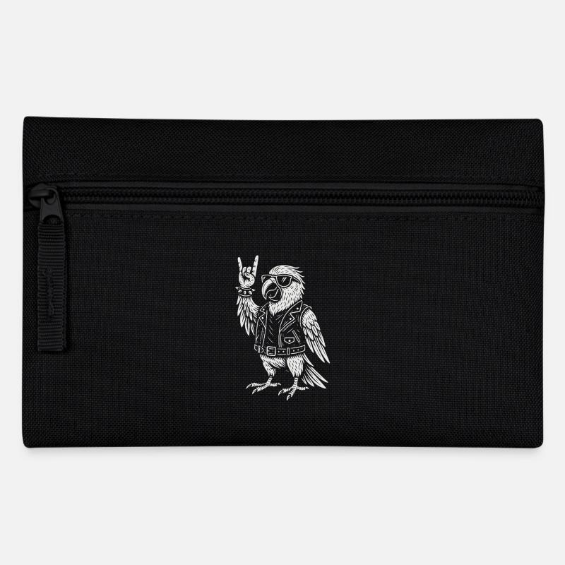 Rockmusik Lustiger Papagei Heavy Metal Vibes - Federtasche - Schwarz