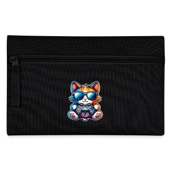 Cat Gaming Gamer - Pencil Case - black - Front