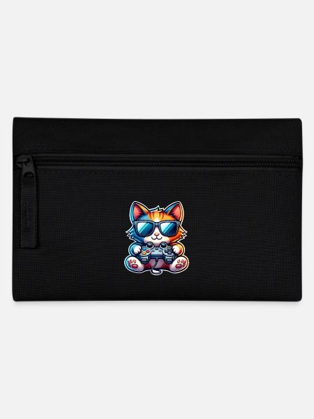 Katze Gaming Gamer - Federtasche - Schwarz