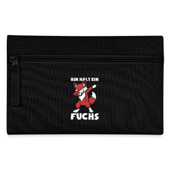 Bin halt ein Fuchs - schlau und clever - dabbing - Federtasche - Schwarz - Vorne