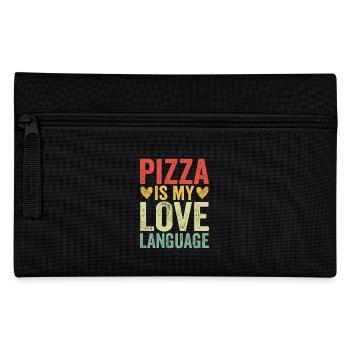 Pizza Is My Love Language - Federtasche - Schwarz - Vorne
