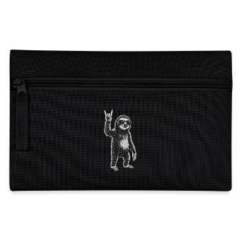 Metal Music Funny Sloth Rock Music Heavy - Pencil Case - black - Front